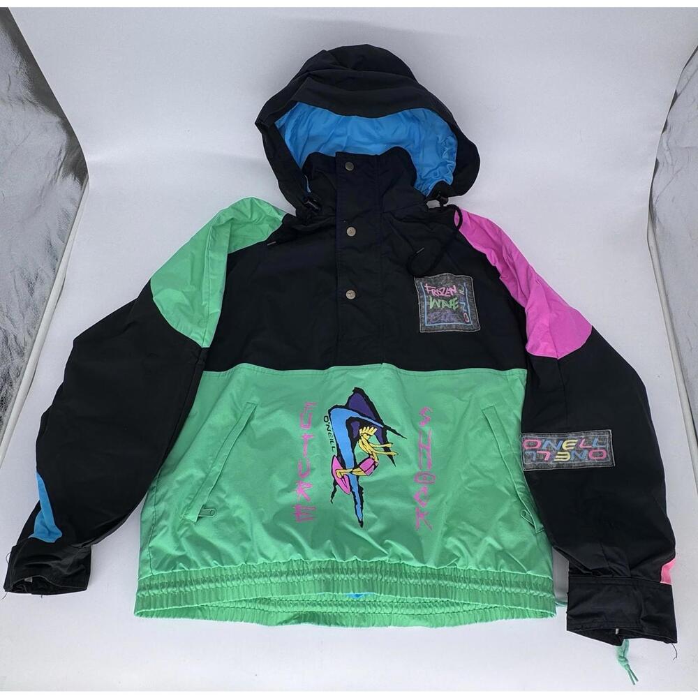 Vintage 80S/90S O’neill Futures Shock Jacket Small Pullover Quarter Zip/Snap